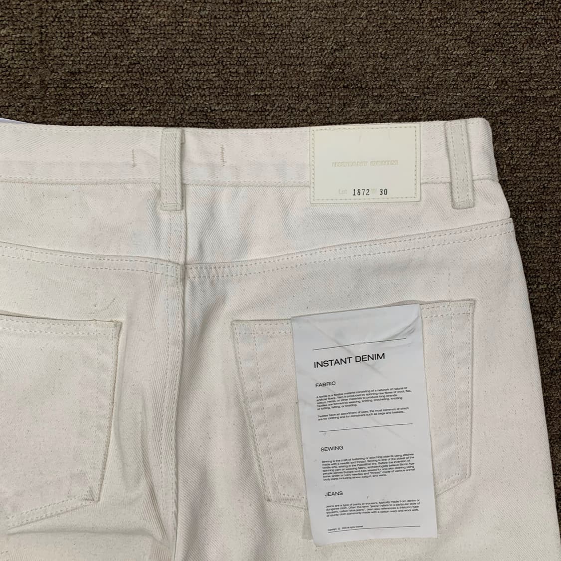 [31/새상품] 인스턴트데님 화이트 데님팬츠 상품이미지1
