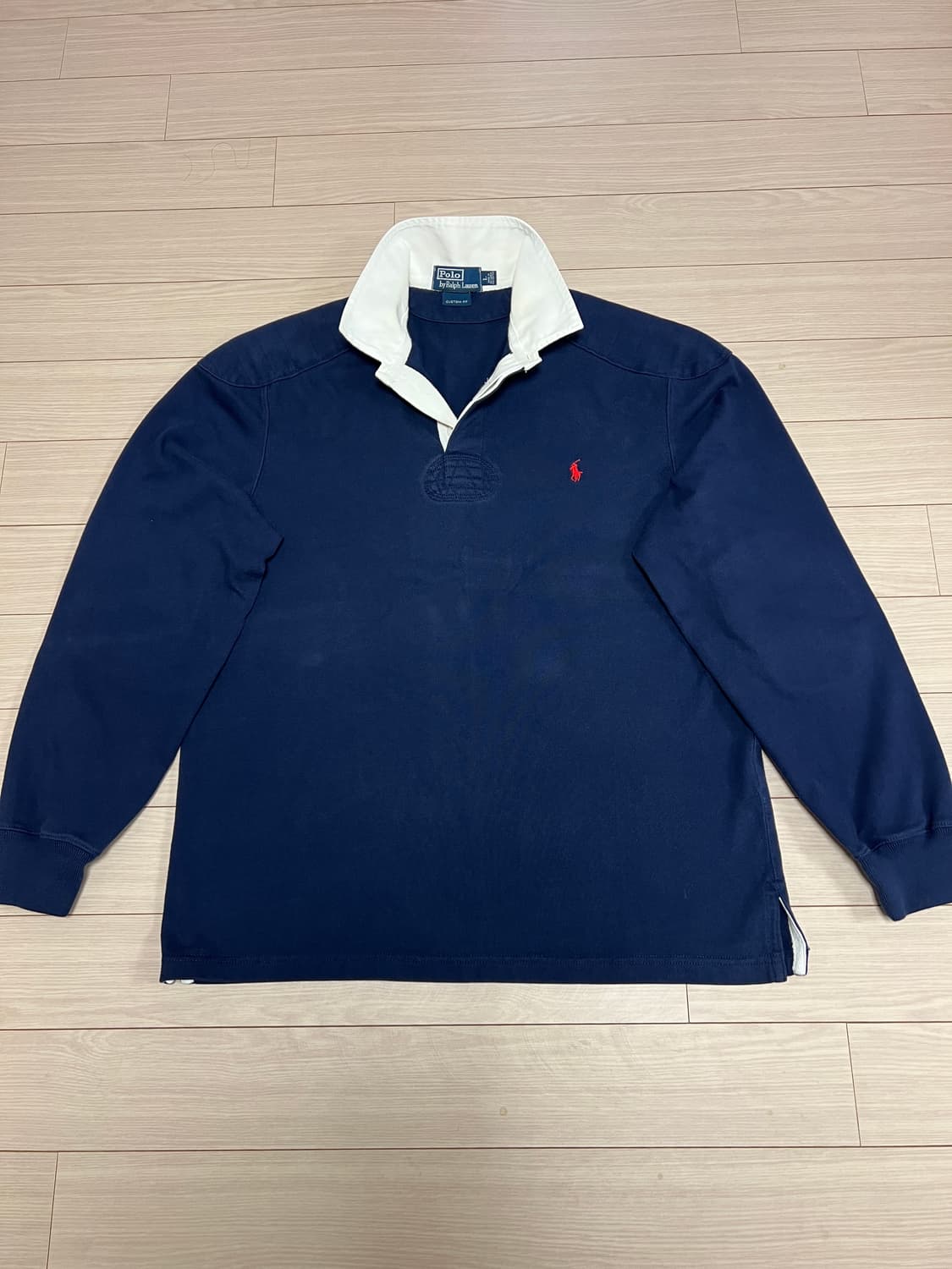 폴로 랄프로렌 럭비티 셔츠 네이비 / 커스텀핏 L 상품이미지1