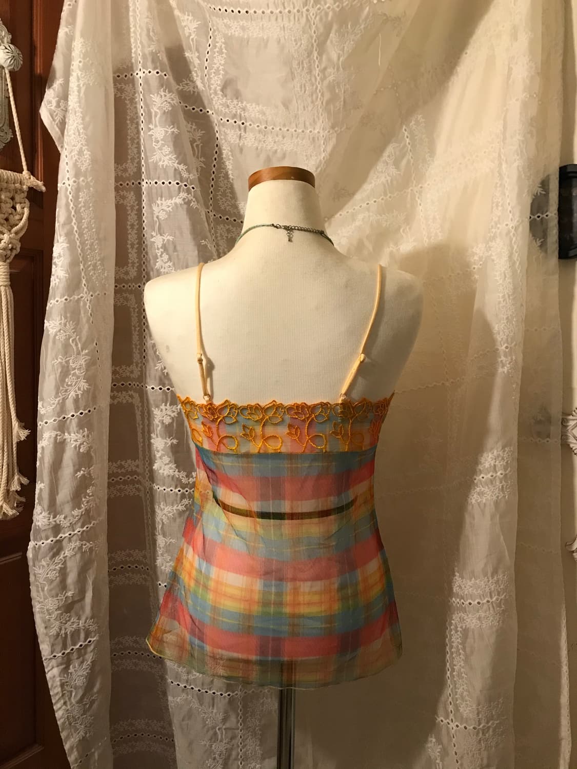 빈티지 소르베 체크 캐미솔 상품이미지2