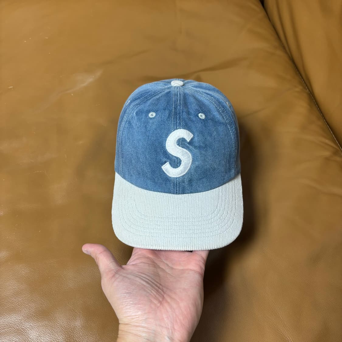 Supreme 슈프림 워시드 투톤 데님 S로고 6패널 볼캡 모자 상품이미지2