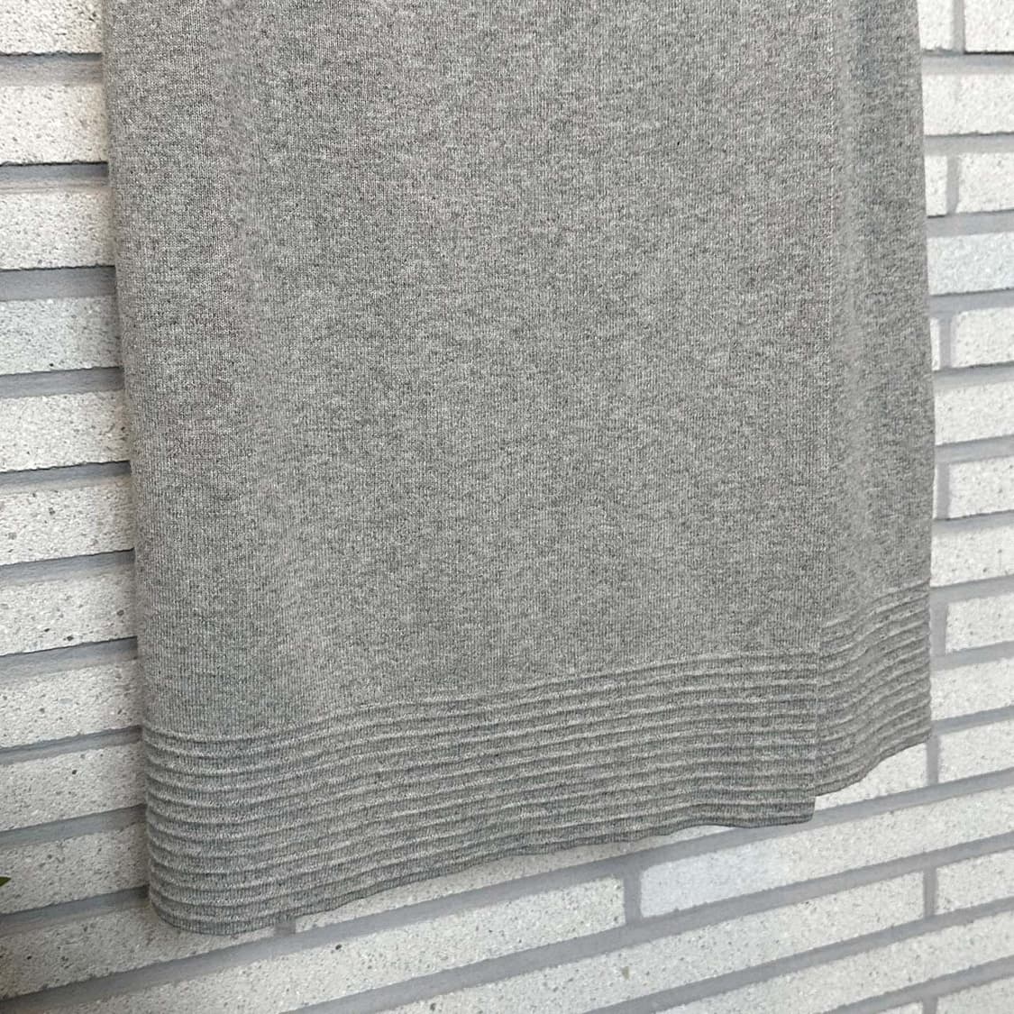 JPN VINTAGE 미디 앙고라 니트 스커트 슬릿 트임 디테일 그레이 상품이미지5