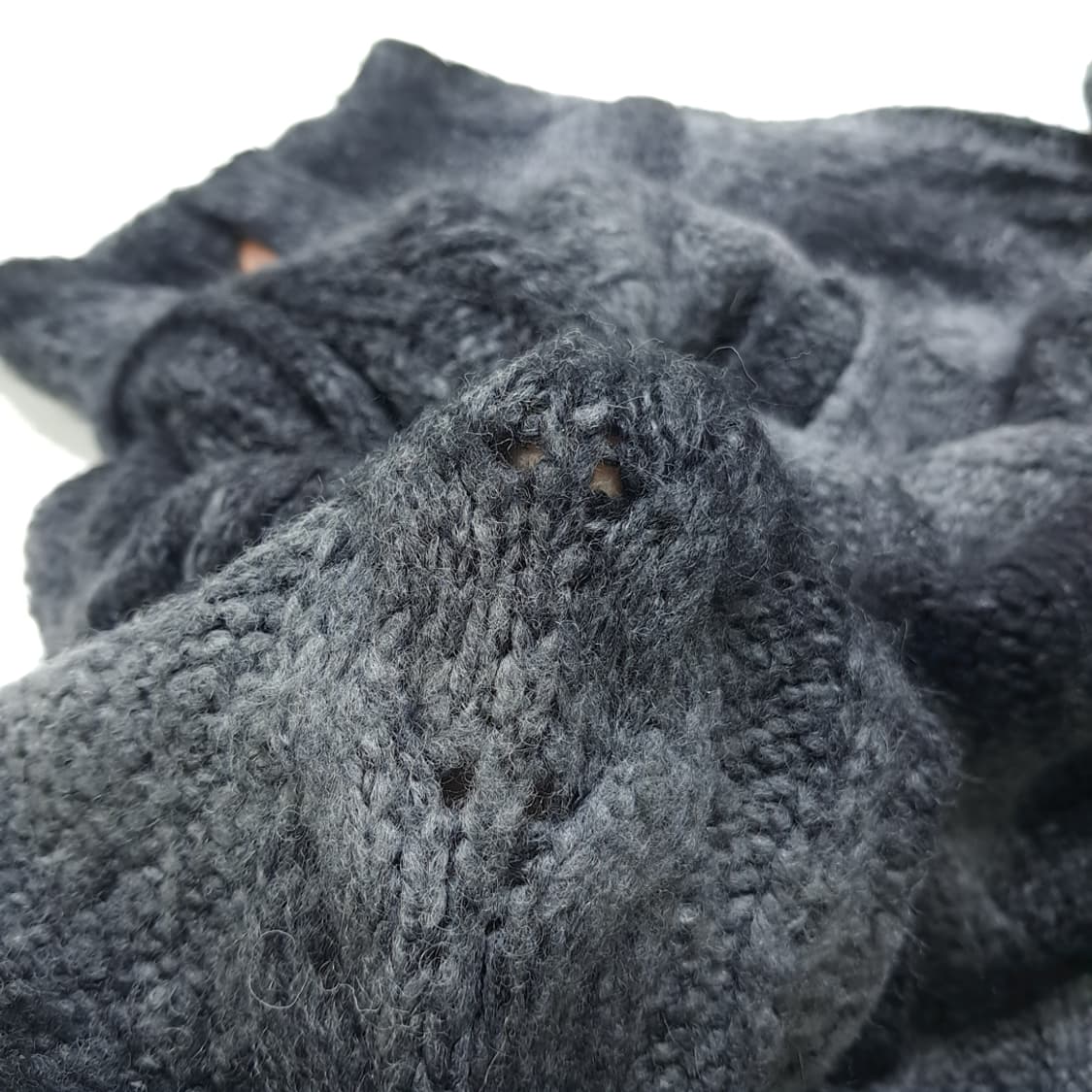 CL018 타미힐피거데님 아크릴울 옴브레케이블 그레이 쿼터집업 상품이미지5