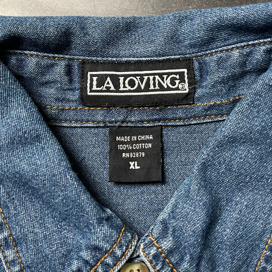LA LOVING 빈티지 다운버튼 코튼 데님 셔츠 A00735 상품이미지10