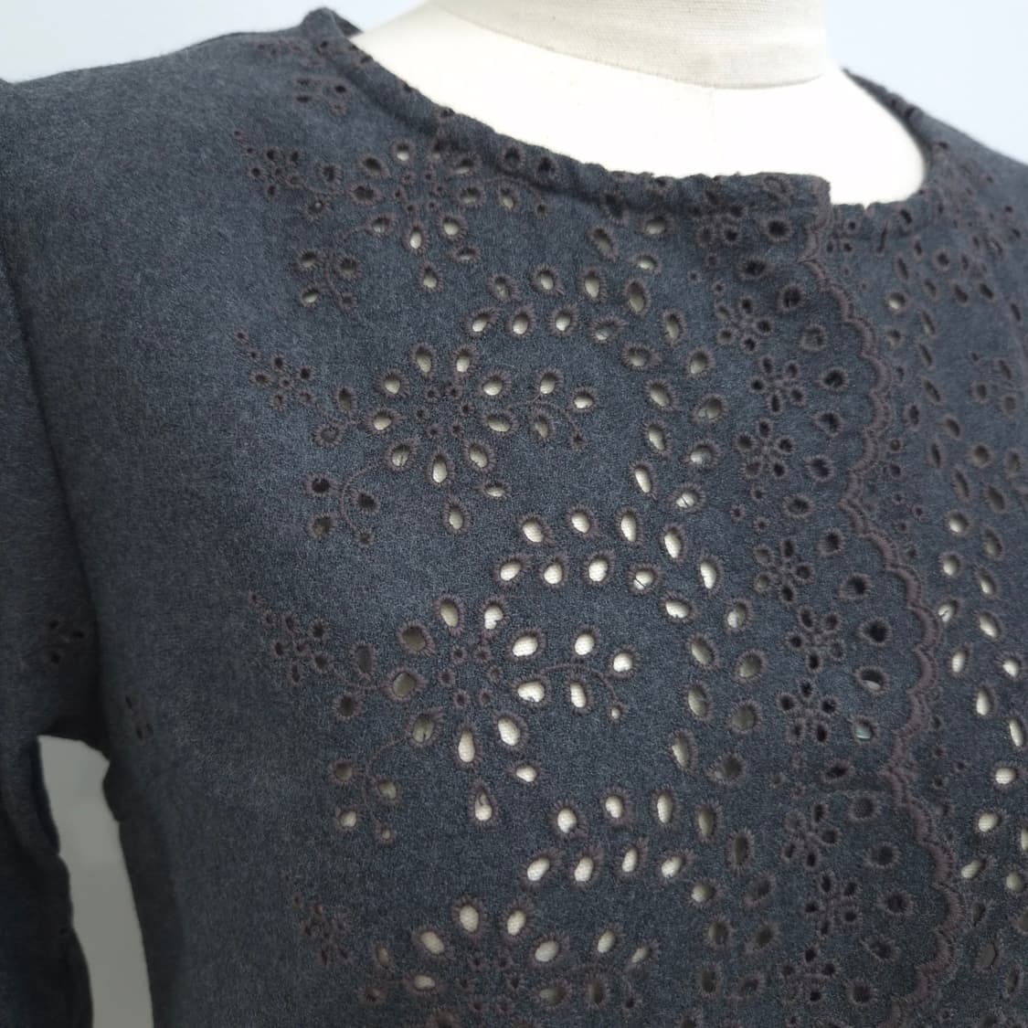 JOURNAL STANDARD 울 100 차콜그레이 펀칭 셔츠 가디건 상품이미지7