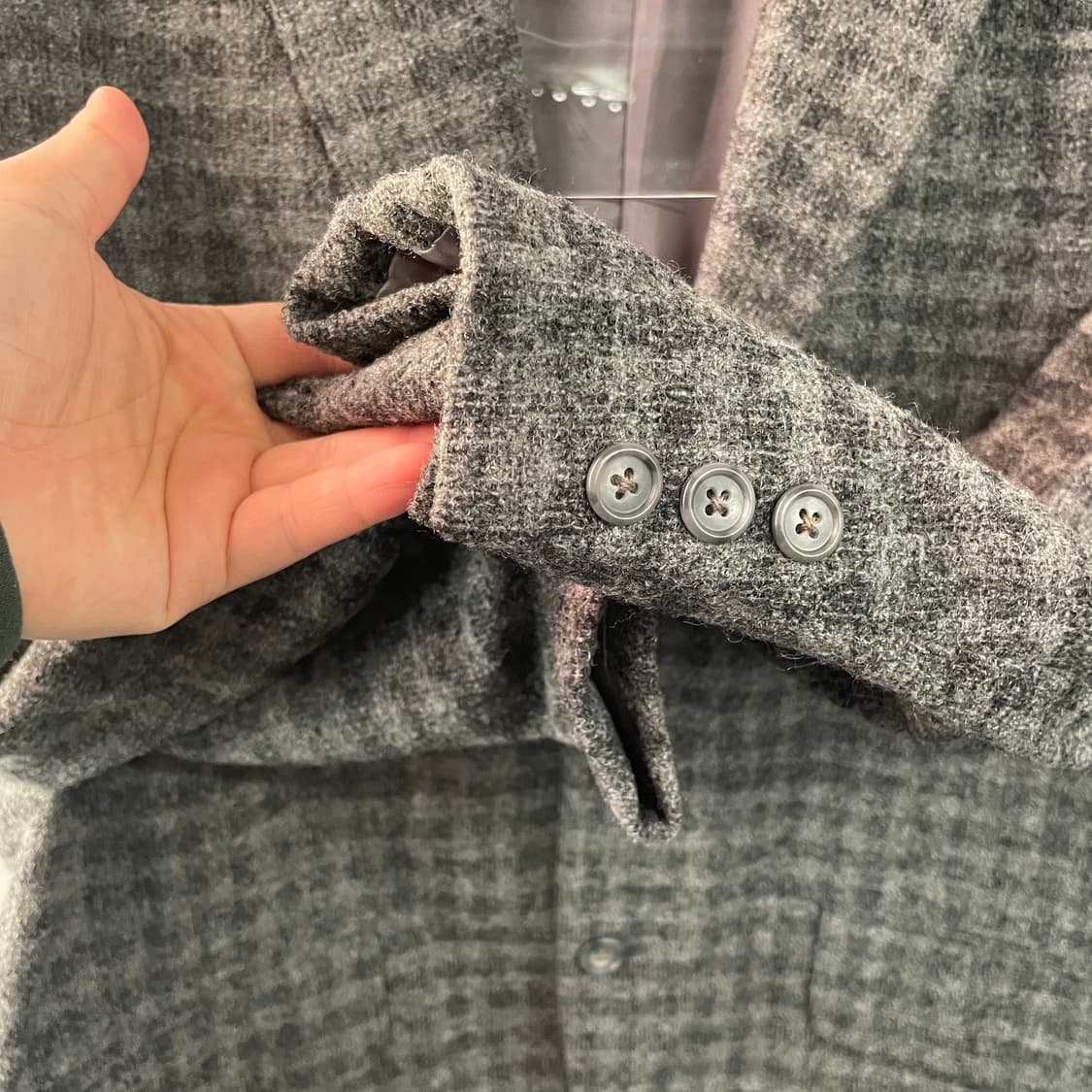 요지 야마모토 체크 울 블레이저 자켓 상품이미지6