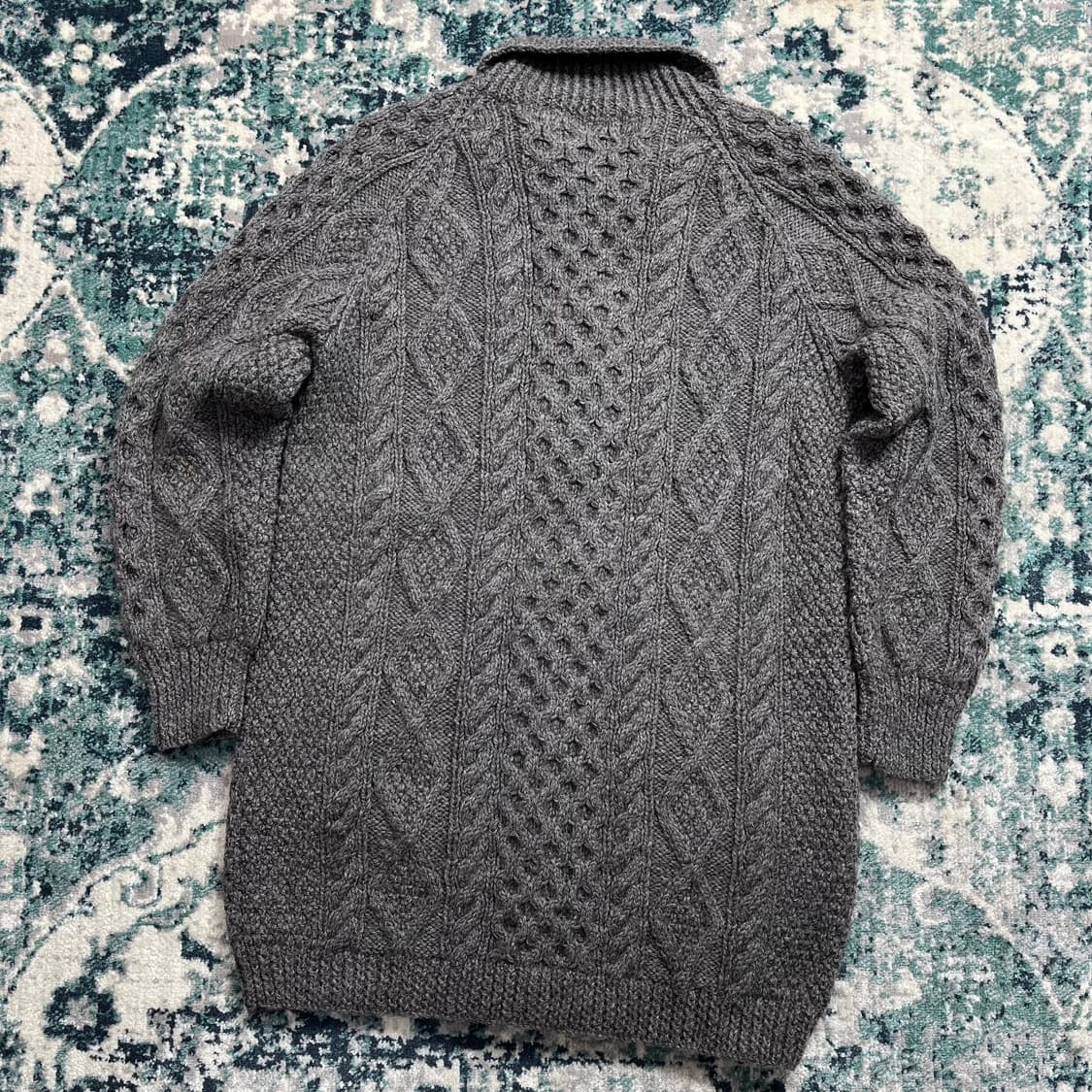 Jhon Molloy 존 몰리 케이블 울 니트 숄카라 가디건 상품이미지5