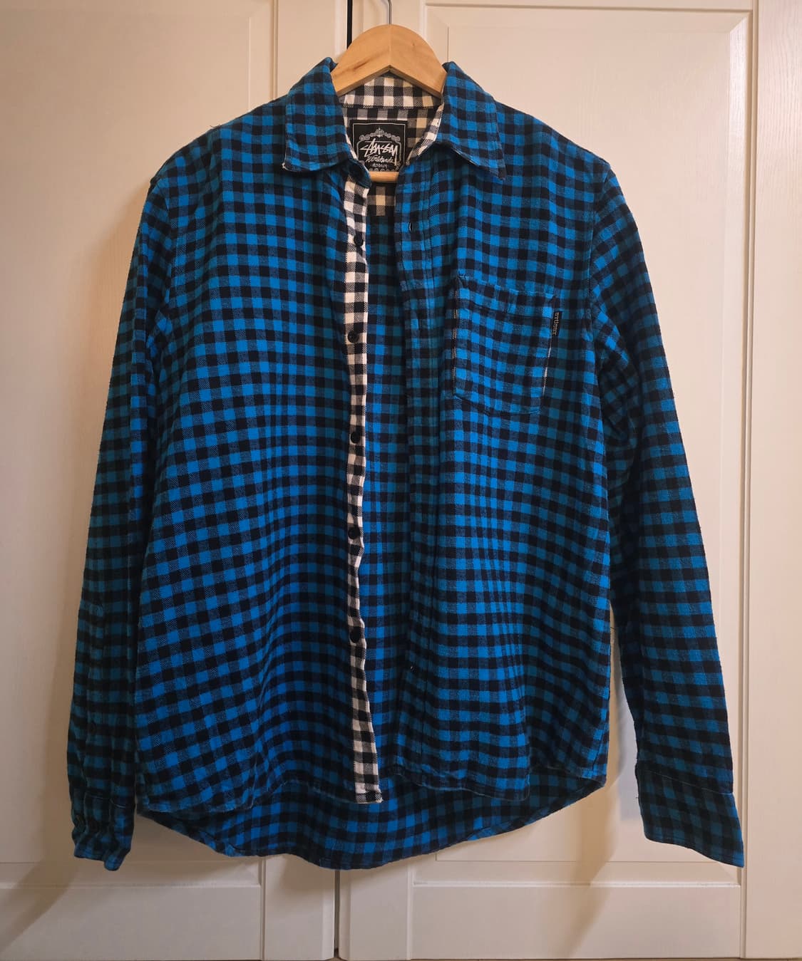 00s Stussy 스투시 헤비 플란넬 체크 셔츠 M 상품이미지1