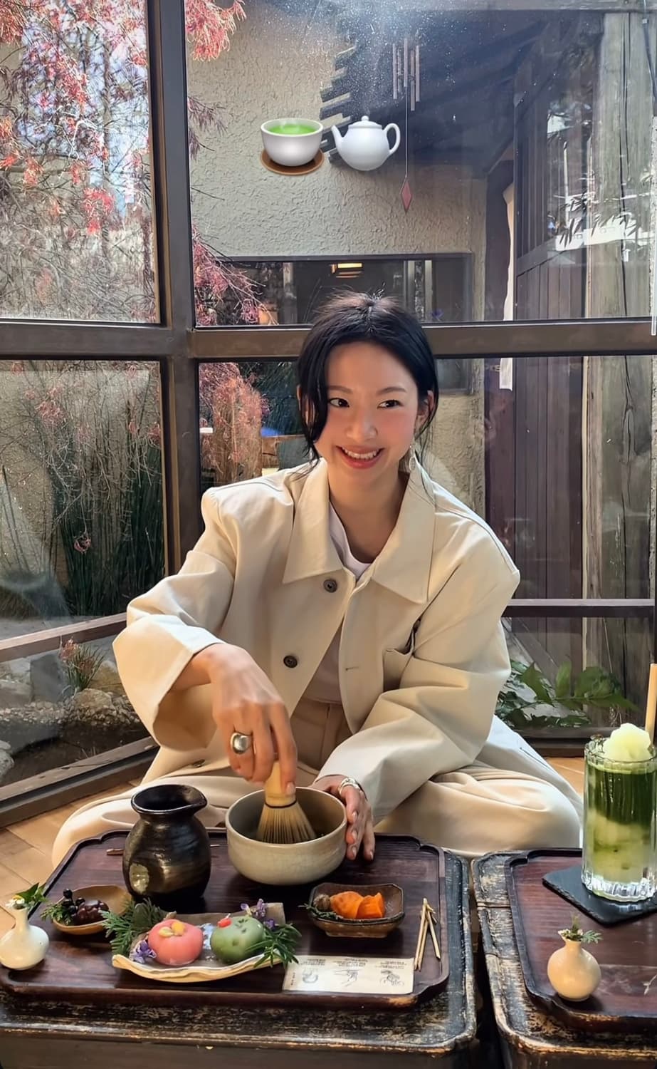 새상품)파르벵 farven 헤링본 워크 자켓+팬츠 M 세트 아이보리 상품이미지2