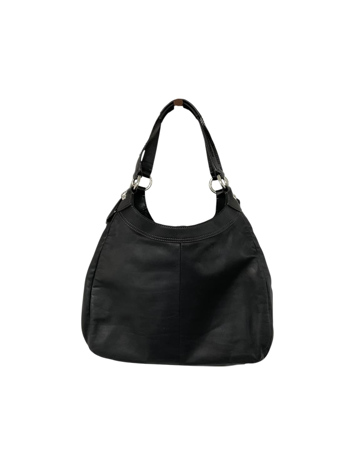 Coach 블랙 레더 숄더백 상품이미지3