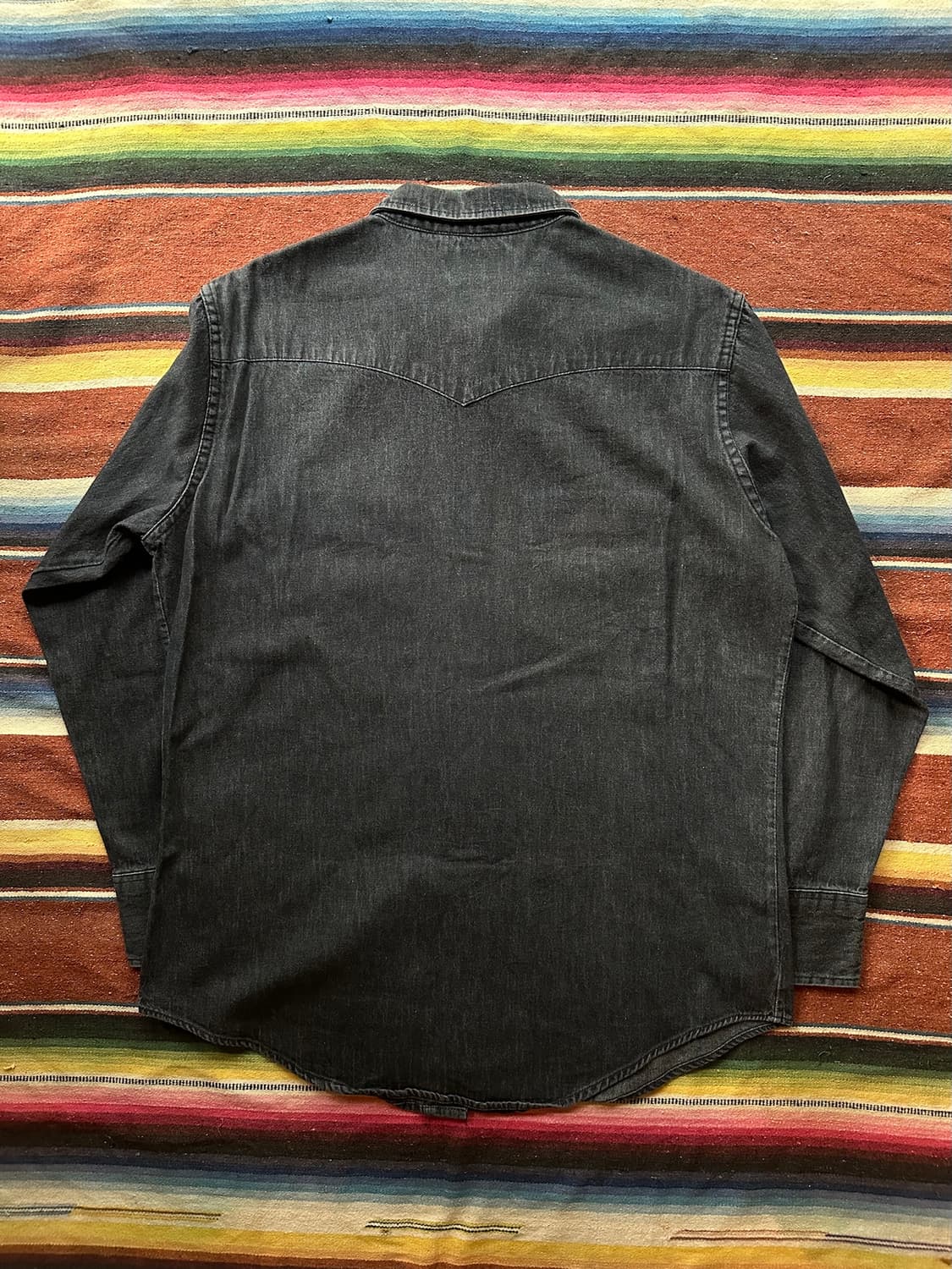 70s Sears Roebucks 빈티지 블랙 데님 웨스턴 셔츠 상품이미지6