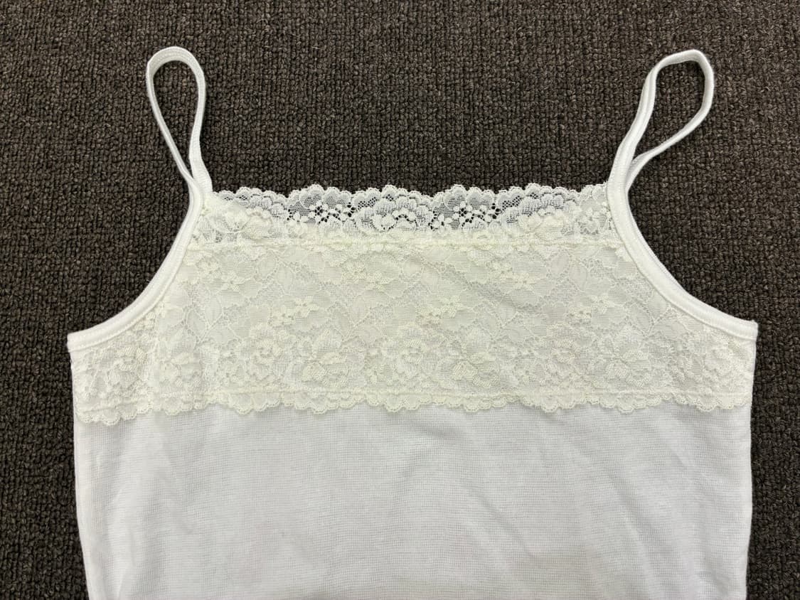 M)Japanese vintage 여성 레이스 화이트 나시(이염)  상품이미지2