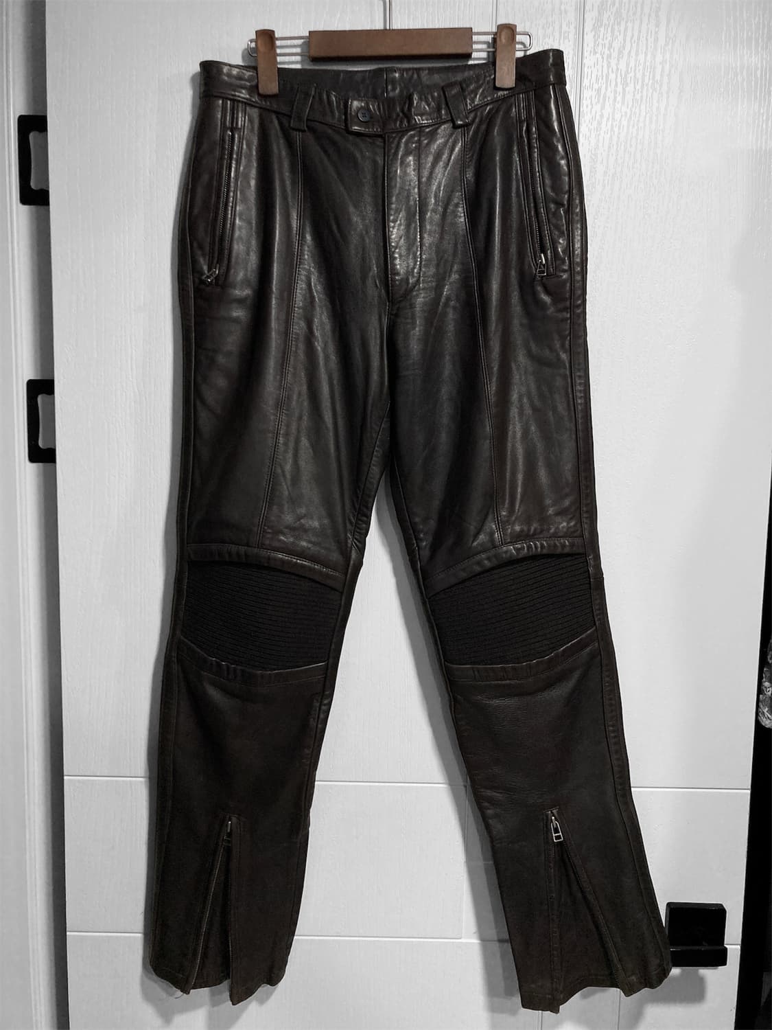 1996AW 이세이미야케 레더 바이커 팬츠 상품이미지1