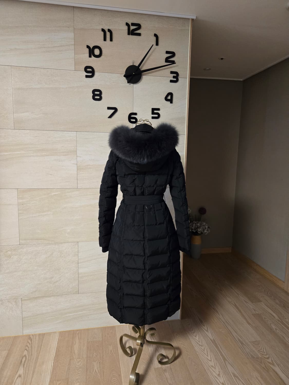 [66] 지컷 폭스퍼 밸트 여성 구스 롱패딩 상품이미지4