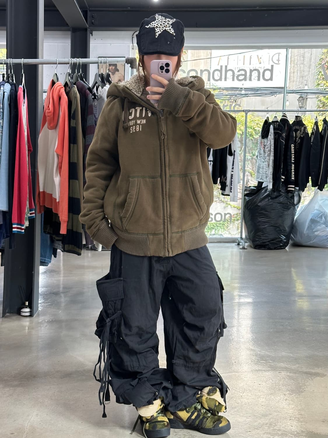 아베크롬비 양털울프죠 후드자켓 카키브라운 상품이미지2