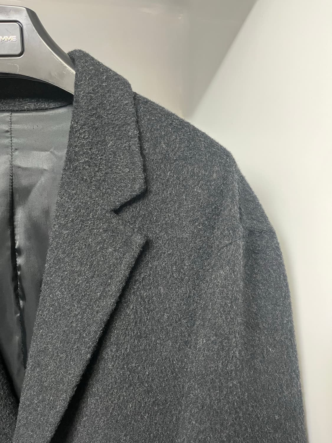 솔리드옴므 그레이 캐시미어 핸드메이드 코트 52사이즈 상품이미지3