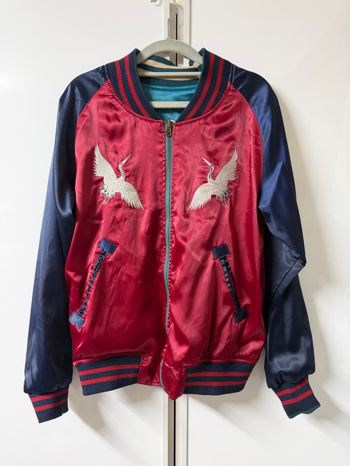 빈티지 스카잔 리버시블 블루 레드 상품이미지3