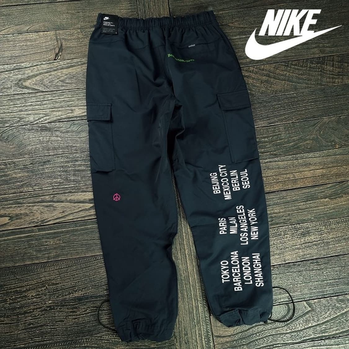 [나이키 (새상품)멀티 자수 스트링 카고 팬츠 블랙 M19427 상품이미지1