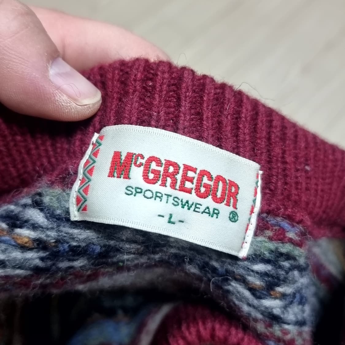 일본판 맥그리거 패턴 니트 스웨터(L) 상품이미지9