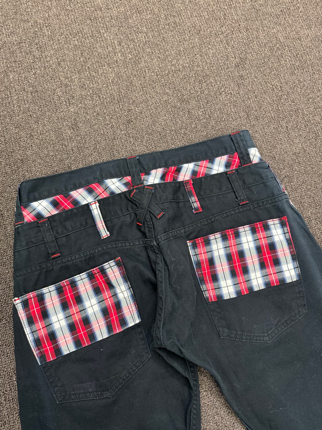 XL)Jack Serika 빈티지 레이어드 체크패턴 블랙진 상품이미지7