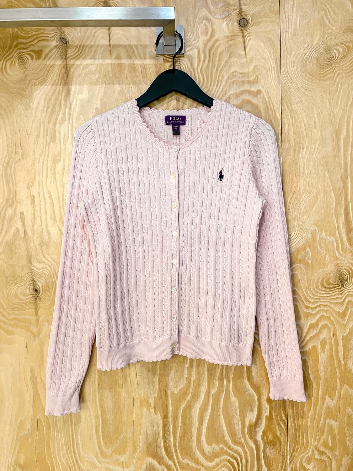 폴로 랄프 로렌 레이스 넥 케이블 가디건 상품이미지1