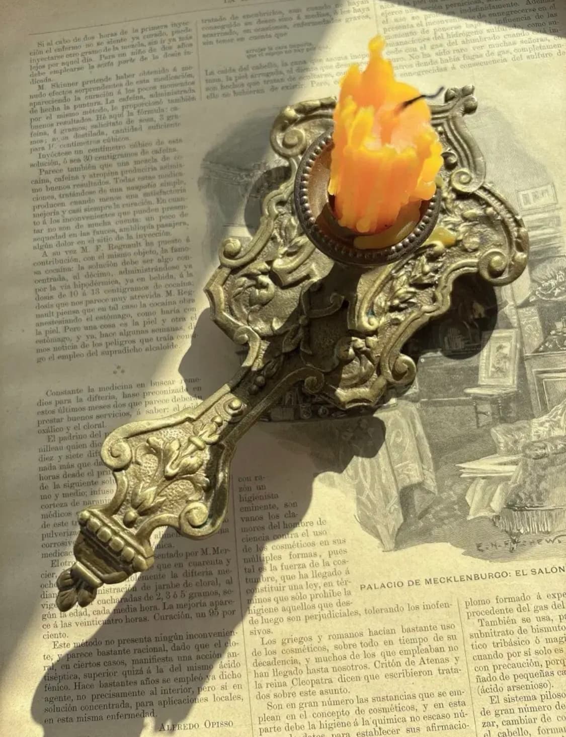 프랑스 앤틱 브론즈 핸들 촛대 상품이미지5