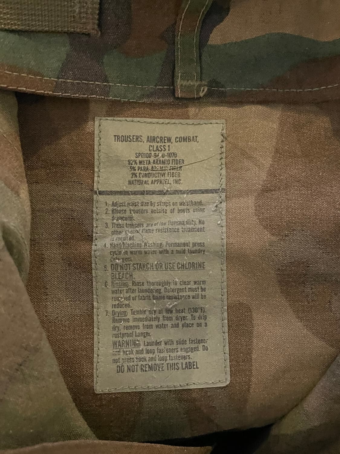 us army 오리지널 에어크루 카모 카고 팬츠 L/S 상품이미지3