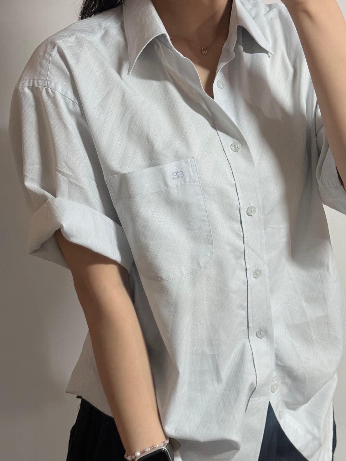 90‘s Balenciaga 아카이브 자수로고 반팔셔츠 110 상품이미지2