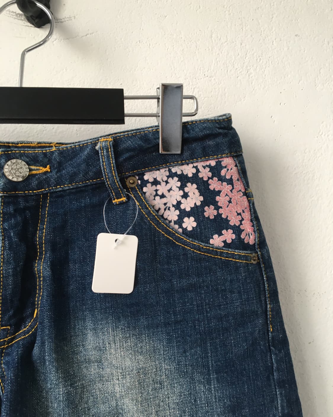 Oriental pattern needle work denim short 상품이미지5