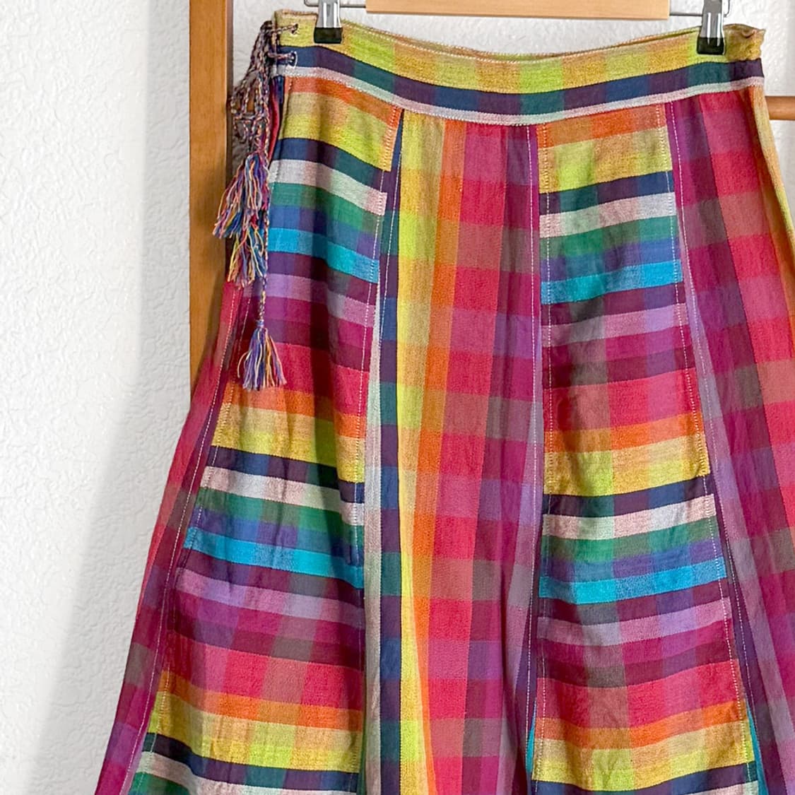 [AMINA] 에스닉 체크 패치워크 스커트 상품이미지8