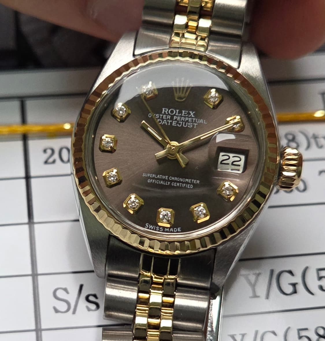 롤렉스 데이저스트 6917 초코판 10P다이아 쥬빌리줄 여성용 (감정서  상품이미지2
