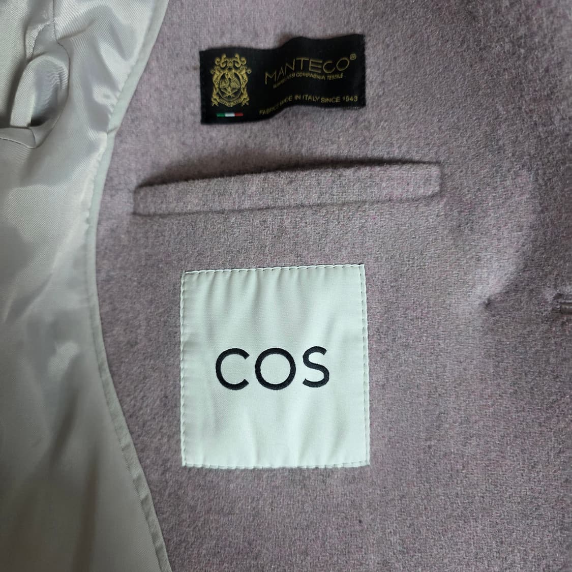 cos 싱글 브레스티드 울블렌드 코트 32(55사이즈) 라일락 상품이미지7