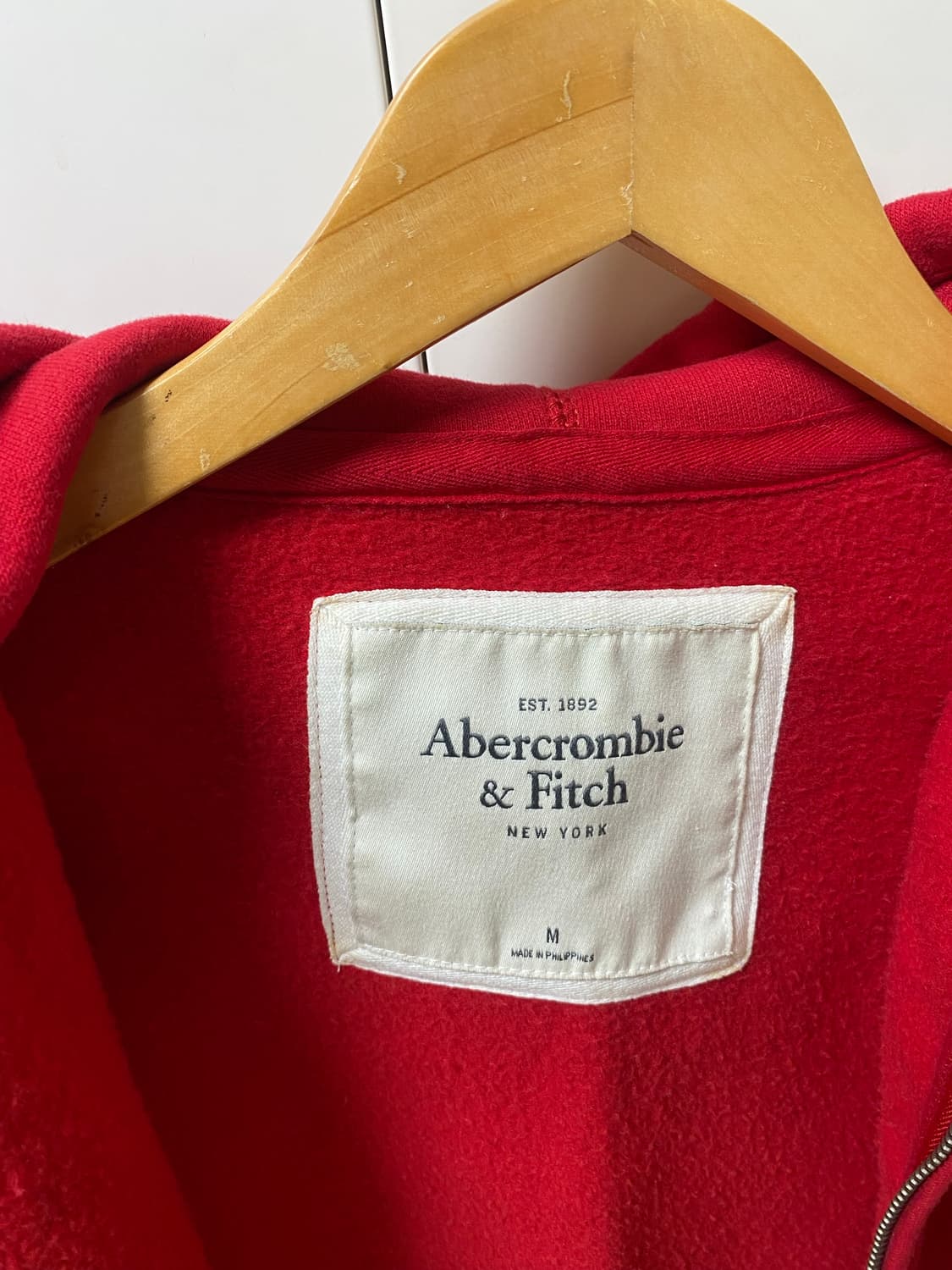  아베크롬비 기모 레드 후드집업 S 상품이미지5