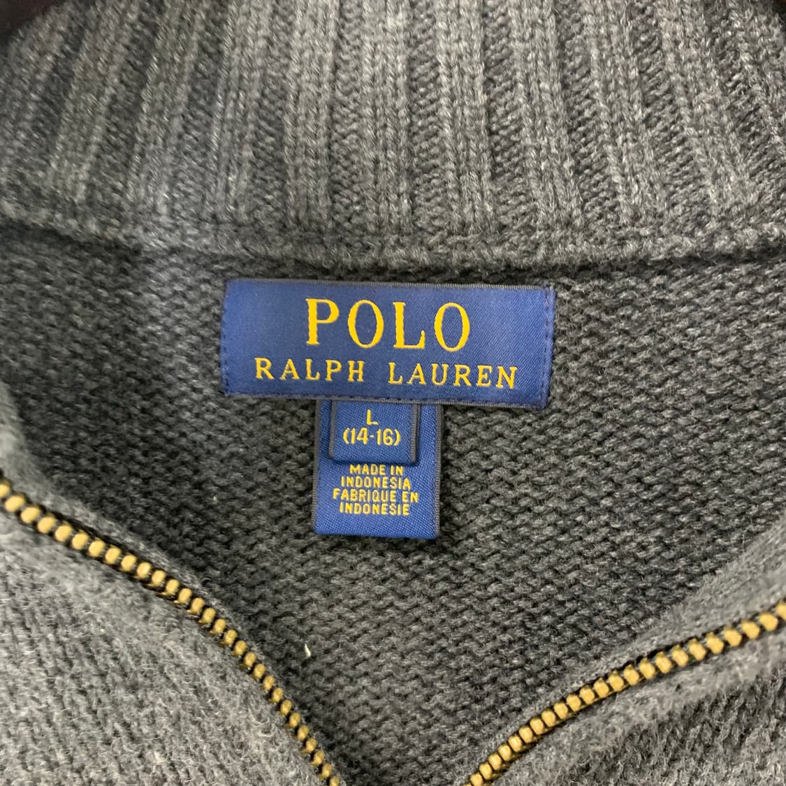 폴로 랄프로렌 신형 차콜 반집업 니트  상품이미지5