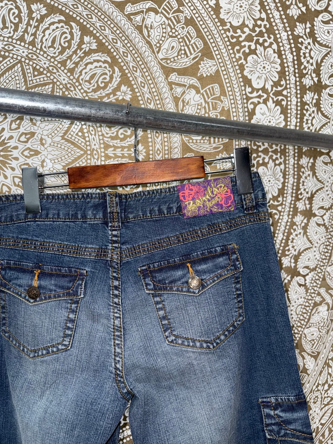 빈티지 여성 패치 카고 데님 부츠컷팬츠  상품이미지6