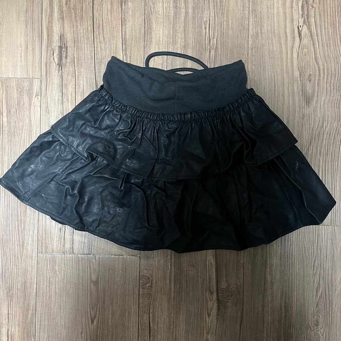 vintage leather skirt(black) 상품이미지3