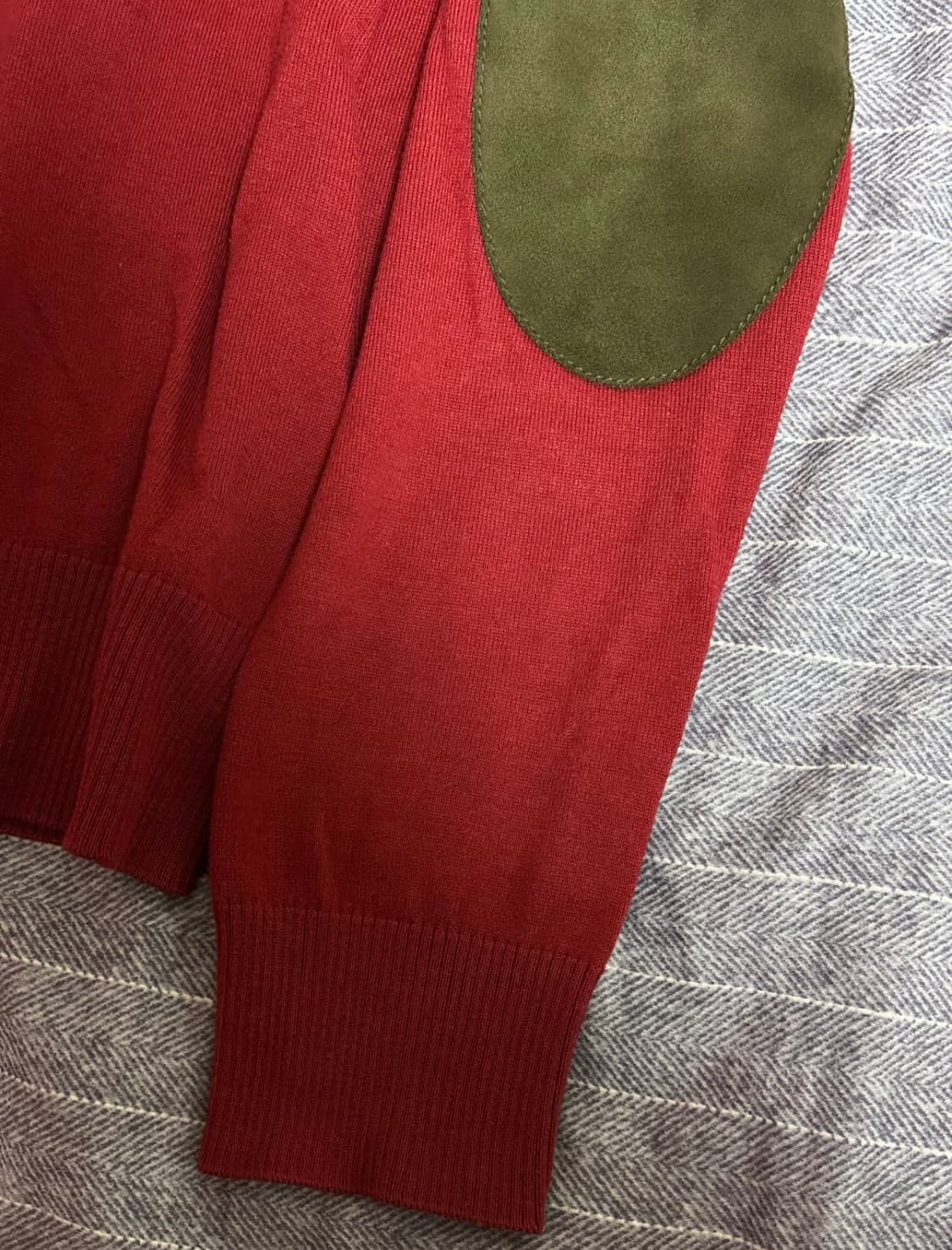 메종마르지엘라 엘보우 패치 니트 버건디 상품이미지5