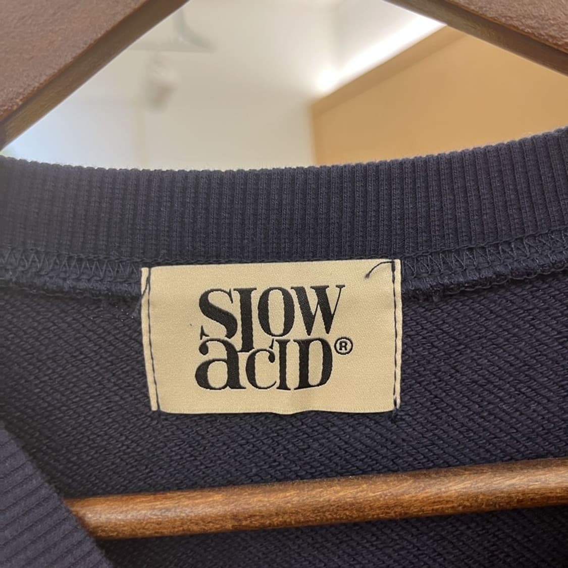 슬로우애시드 빈티지 레트로 부클로고 세미크롭 맨투맨 L C10670 상품이미지5