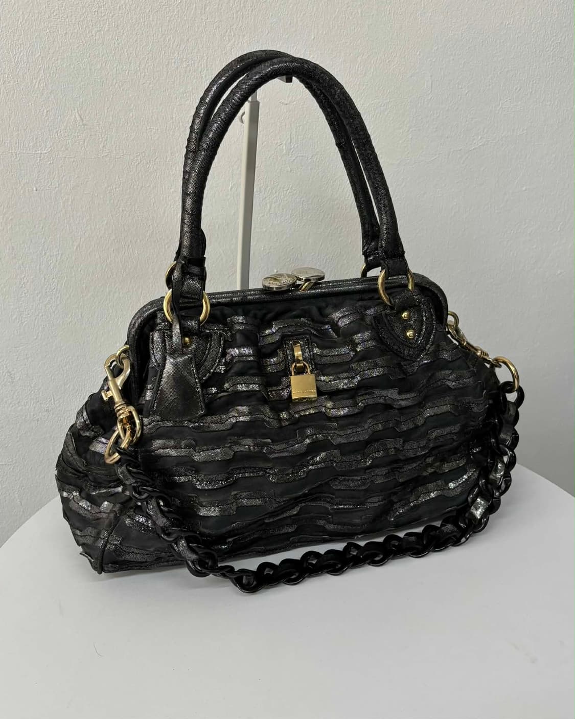 00s 마크제이콥스 빈티지 메탈릭 러플 토트백 투웨이 숄더백 상품이미지1