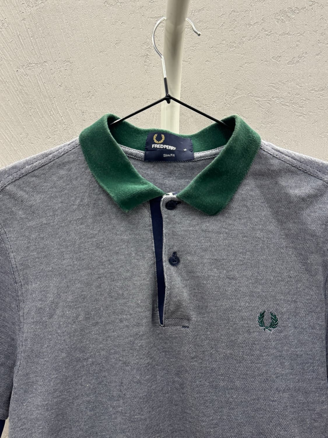 프레드페리 그린 카라 회색 반팔 티셔츠 M 상품이미지3