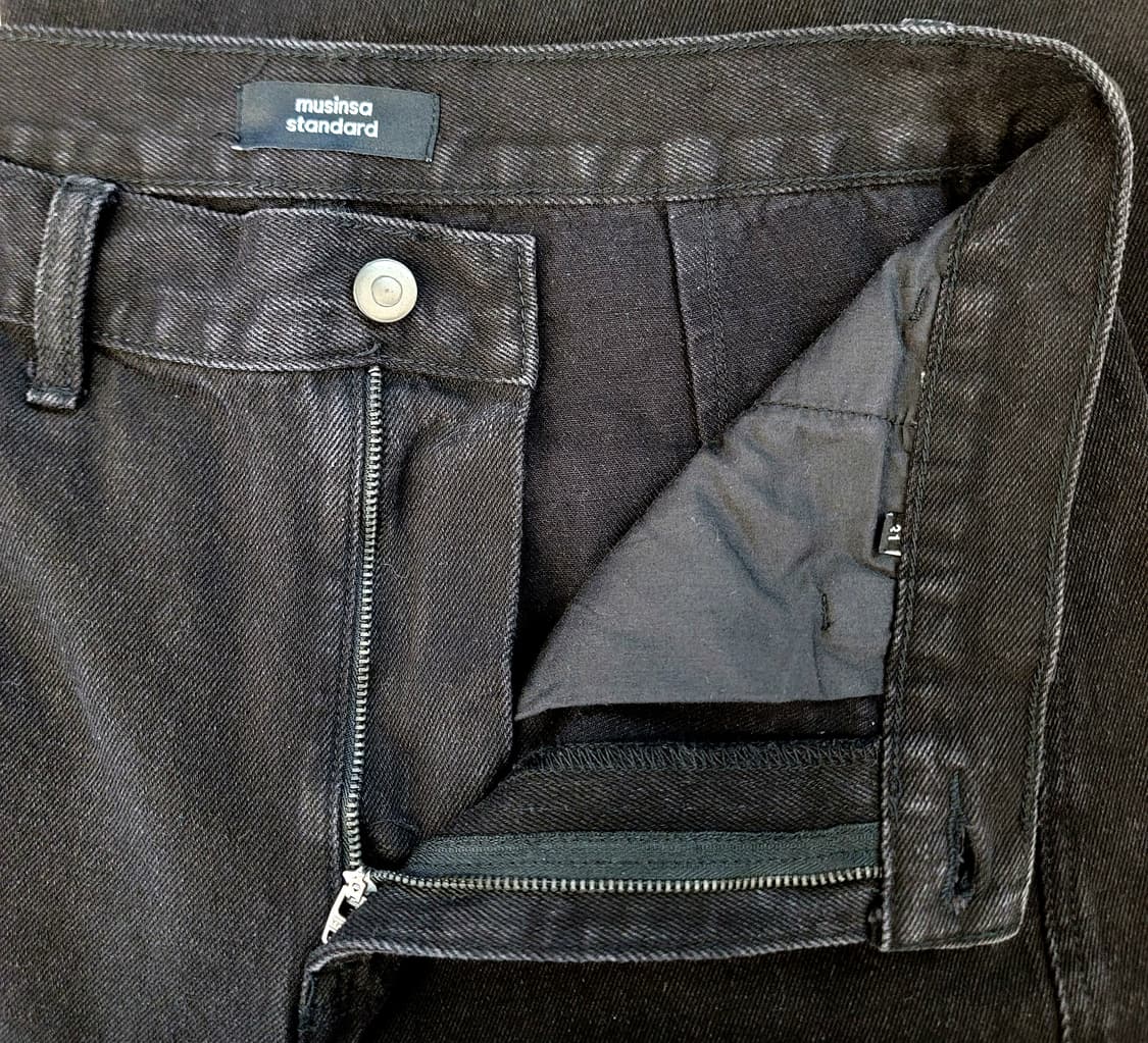 무신사스탠다드 와이드 블랙데님(흑청) 팬츠 판매 상품이미지5