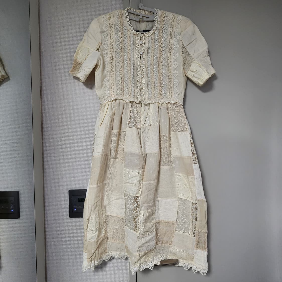 빈티지 모리걸 페어리 패치워크 대장급 레이스 클로버 단추 원피스 상품이미지1