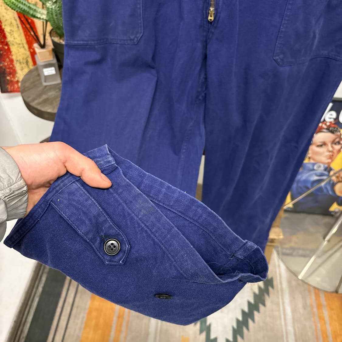 80~90s 프렌치 워크웨어 코튼트윌 커버올 점프수트 N982 상품이미지5