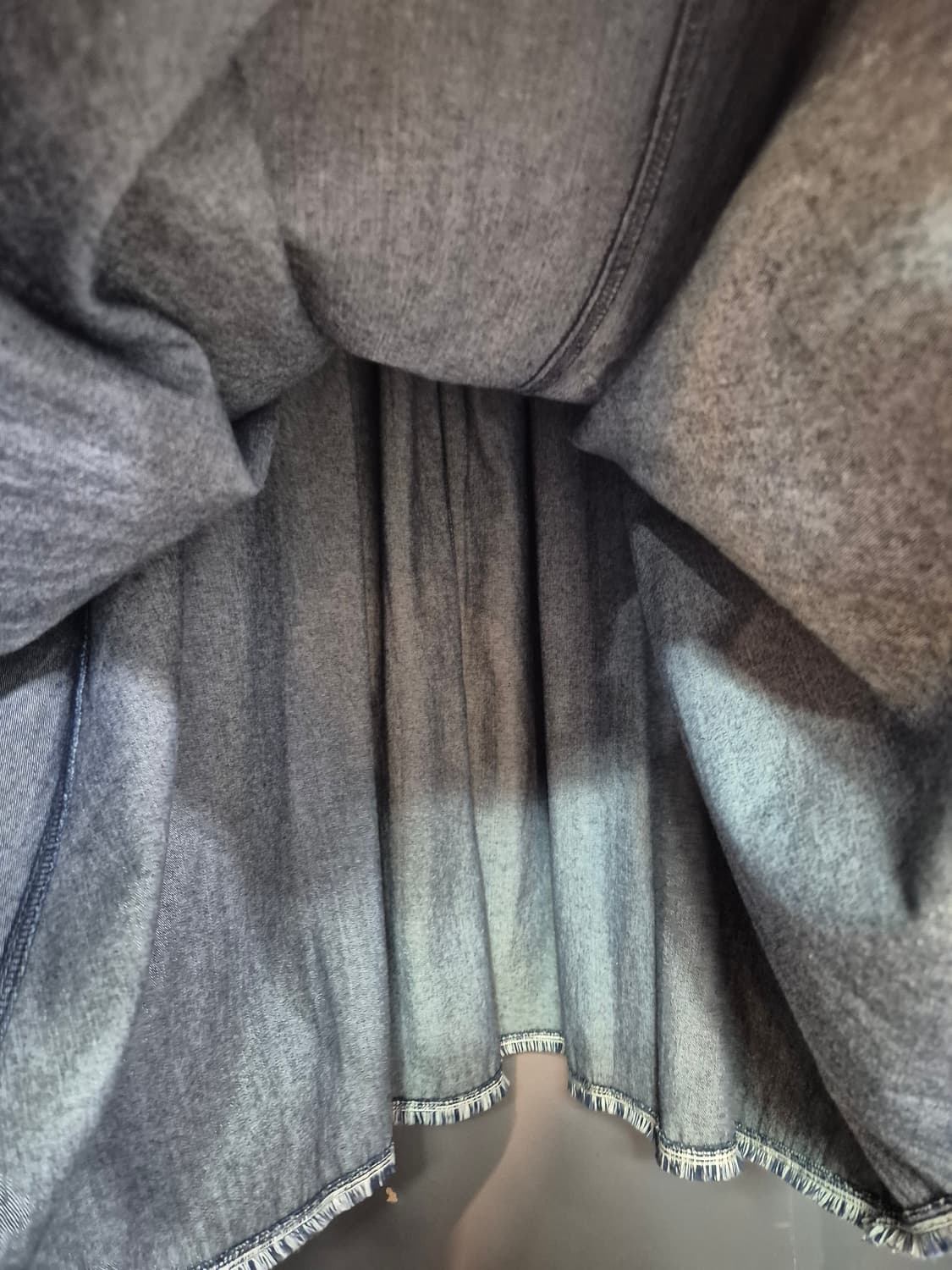 데님 롱 스커트 허리고무밴드 단면 36 77 88사이즈 상품이미지6