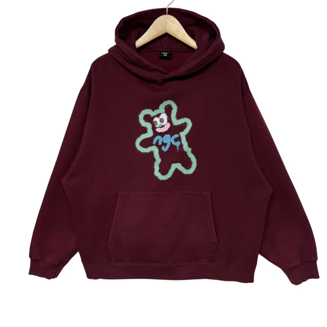 나이스고스트클럽 스프레이 후드 버건디 상품이미지1