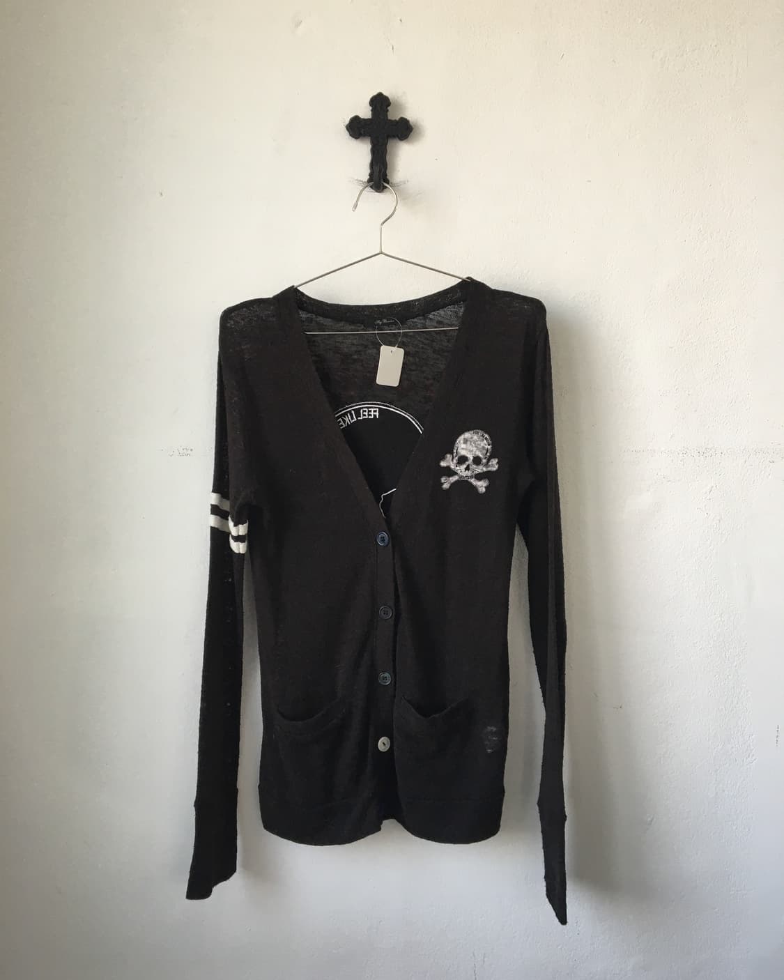 Back skull point cardigan 상품이미지2