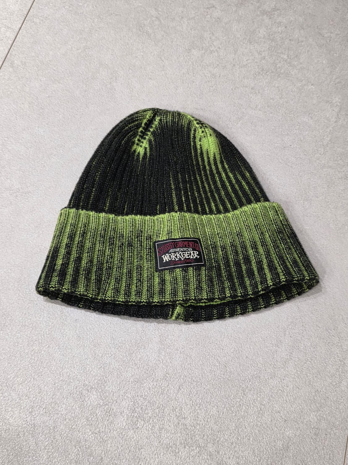 스투시 워크기어 스프레이 커브 비니 라임 상품이미지2