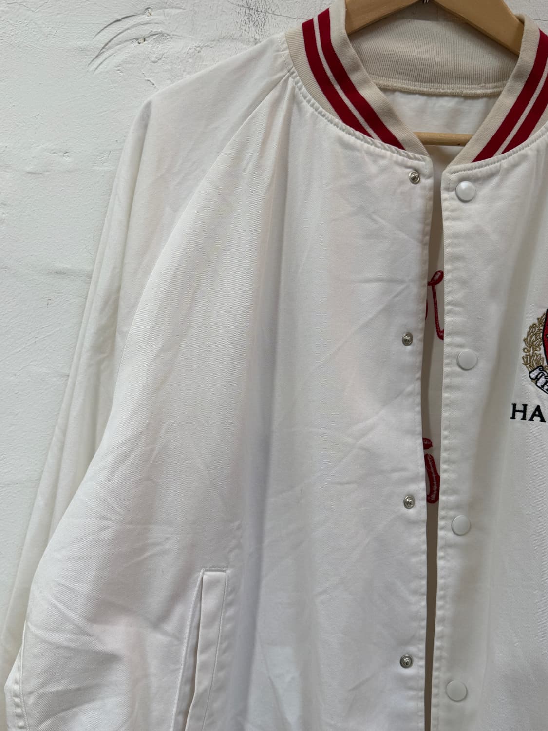 GU 하버드 바시티 자켓 아이보리 레드 XXL 상품이미지4