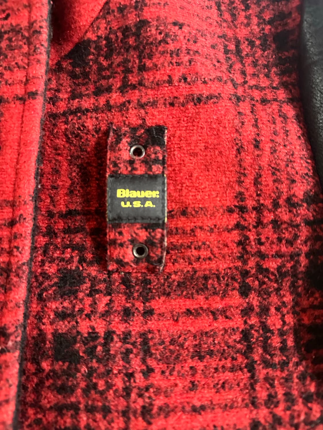 Blauer. U.S.A. 아카이브 레더 슬리브 체크 자켓 상품이미지6