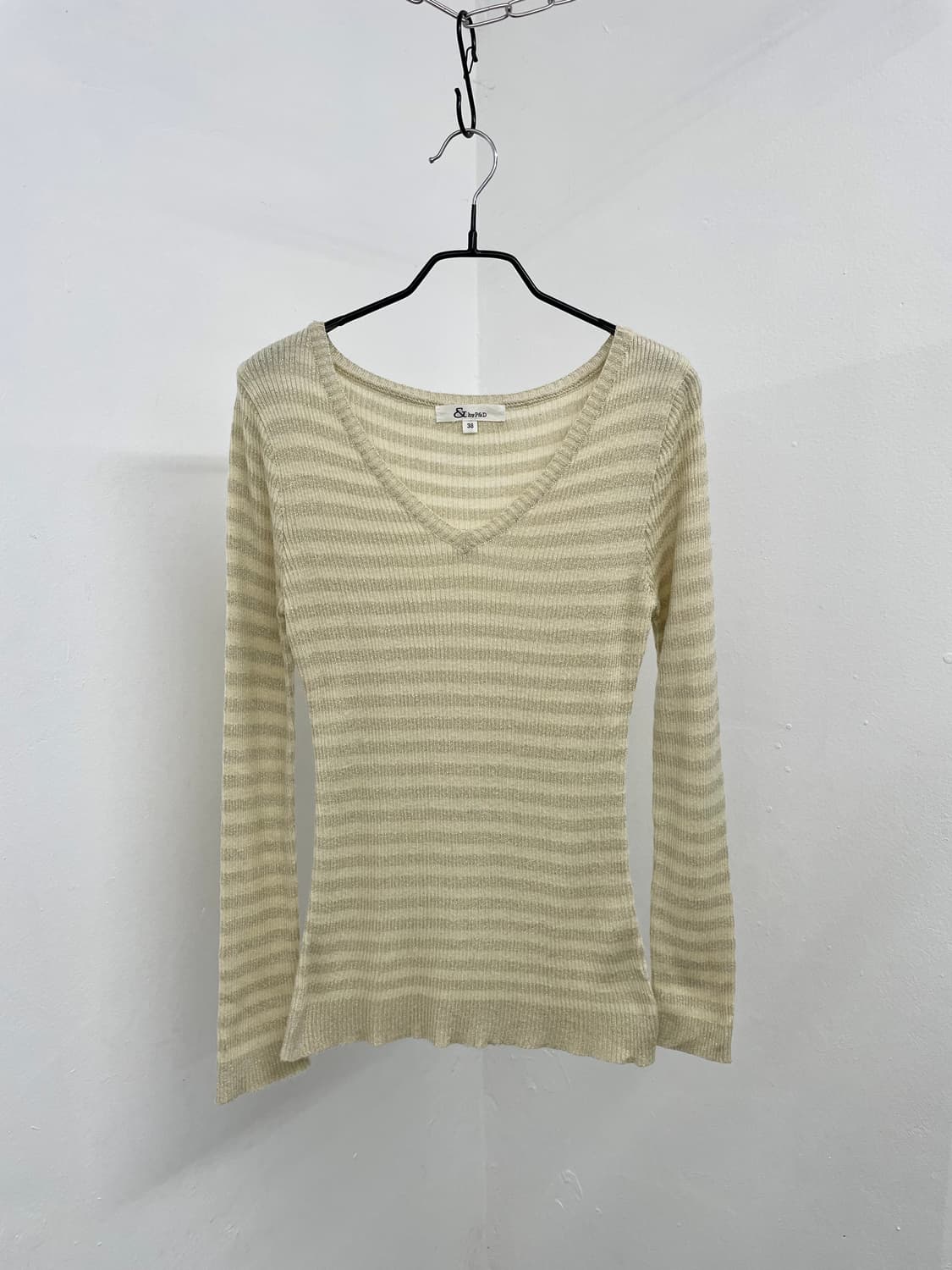 라떼모리 스트라이프 글리터 니트 상품이미지4