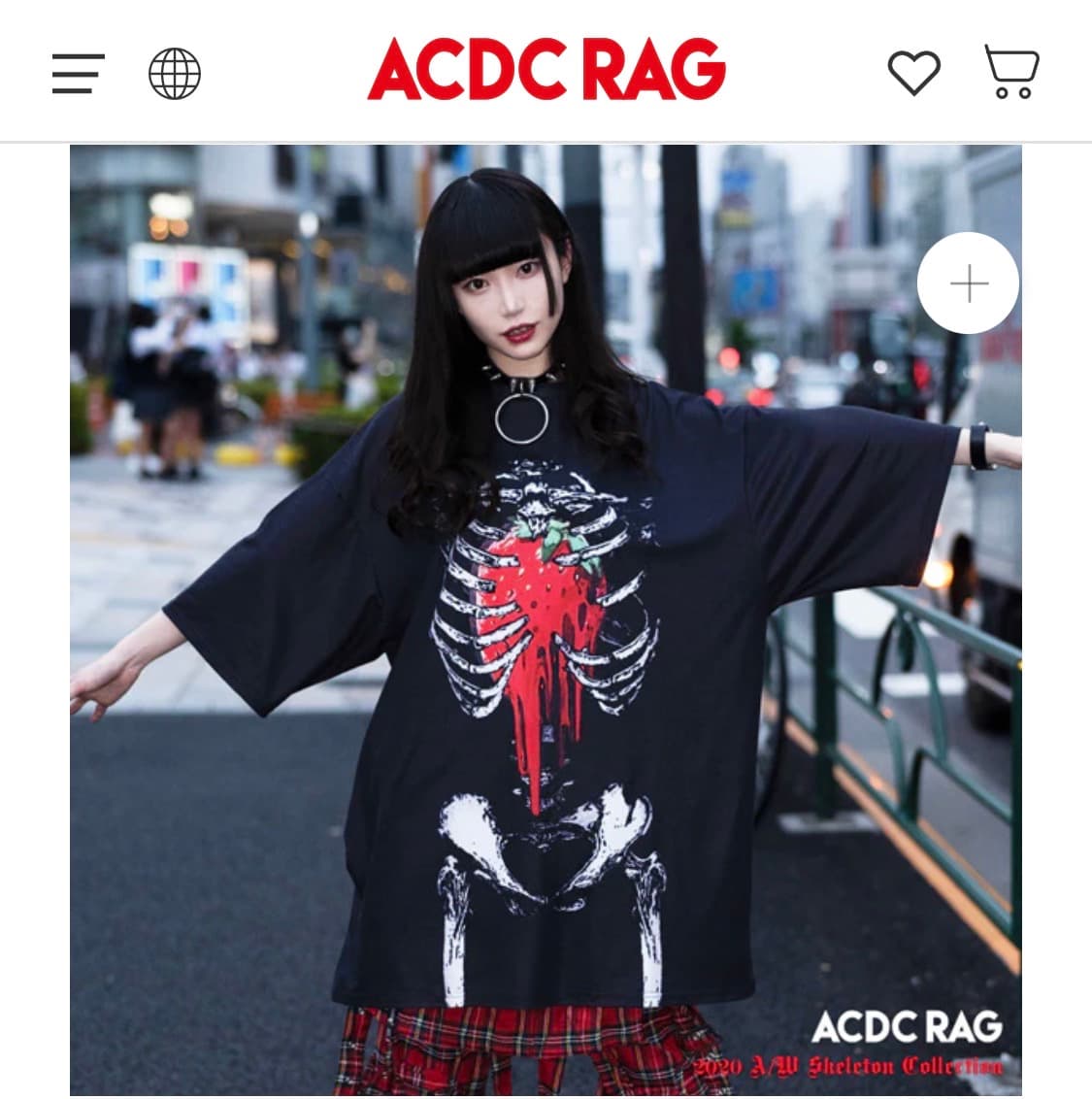 Acdc rag 딸기 셔츠 반팔 티 지뢰계 서브컬쳐 중성계 상품이미지1